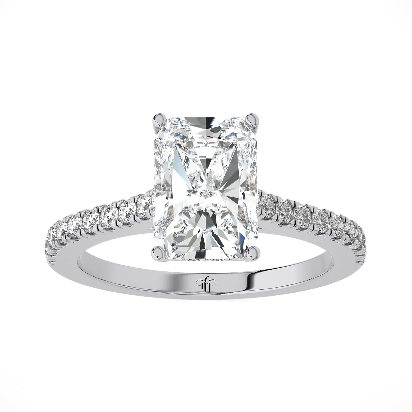 2.36 Ct Four-Prong Moissanite & Engagement & Wedding Rings