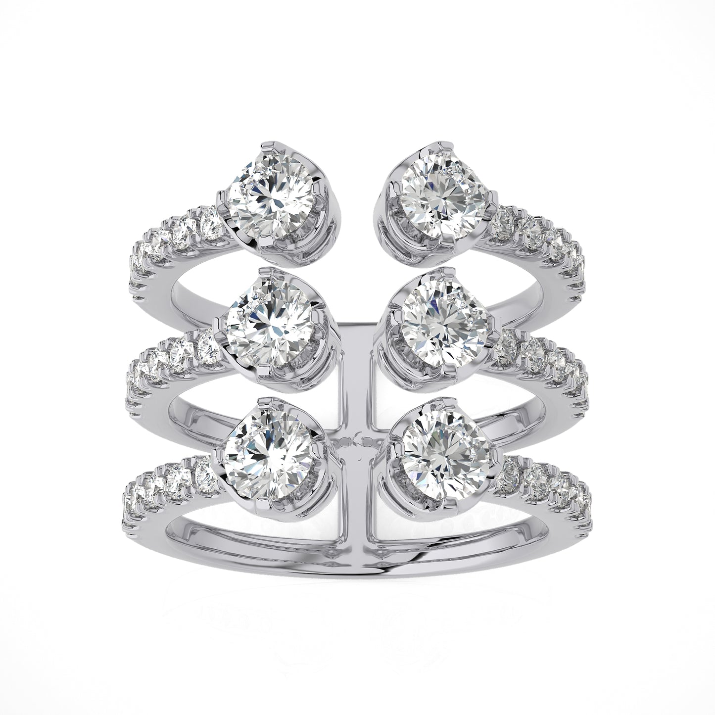 3.50 Ct Engagement Ring with Halo/Pave & Wedding Rings