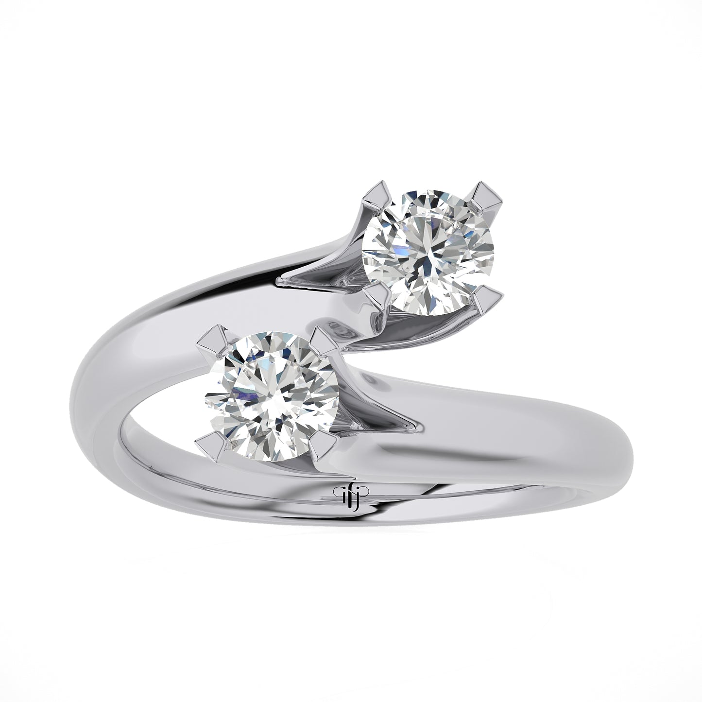 0.36 Ct Two Stones Fashion Ring Engagement & Wedding Rings