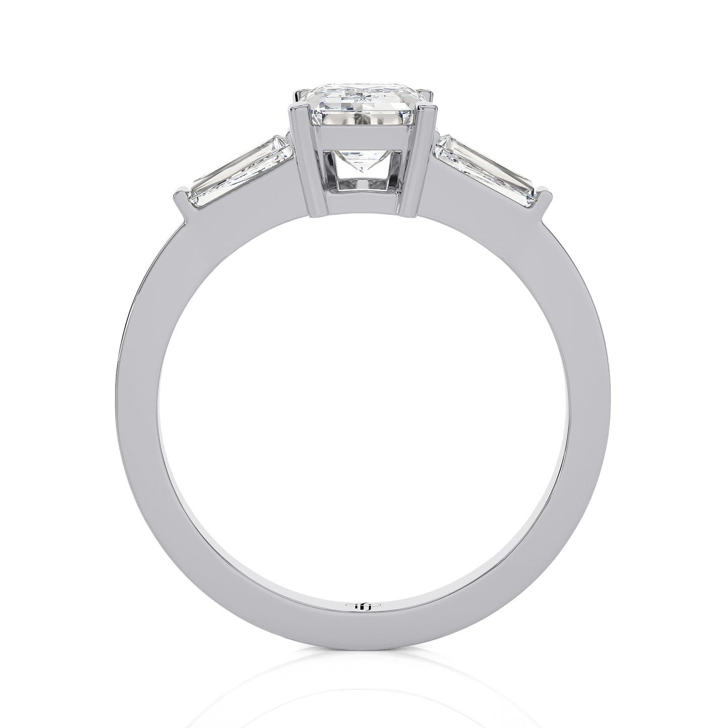 1.68 Ct Three Stone Rings Engagement Ring & Wedding Rings