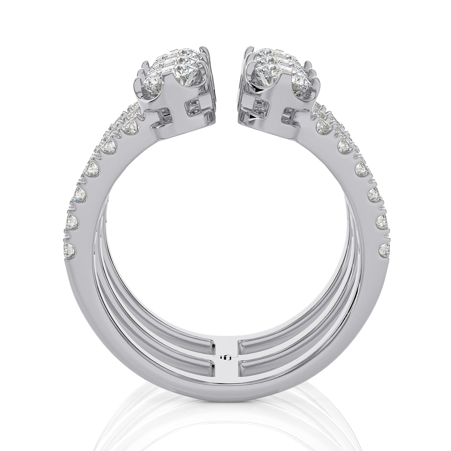 3.50 Ct Engagement Ring with Halo/Pave & Wedding Rings