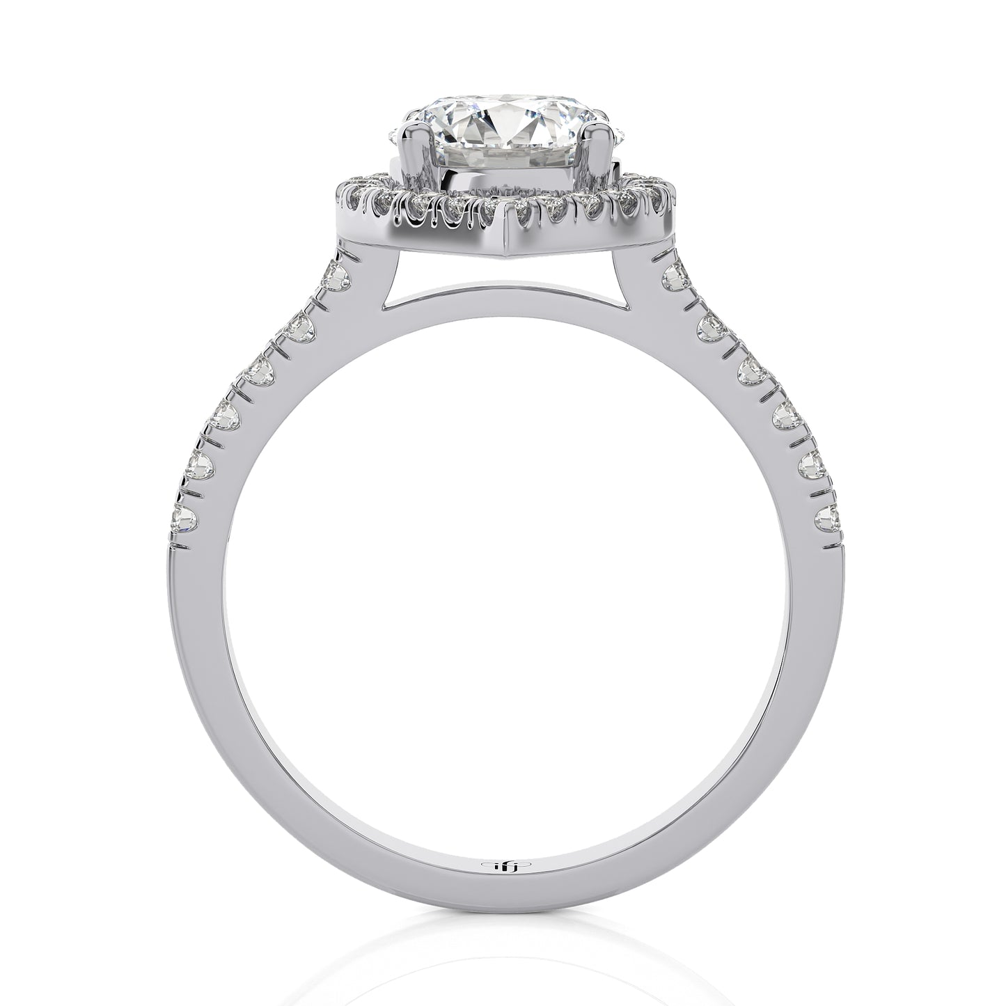 2.63 Ct Engagement Ring with Halo/Pave & Wedding Rings
