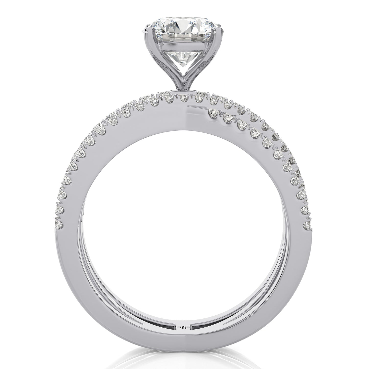 1.59 Ct Engagement Halo/Pave & Wedding Rings