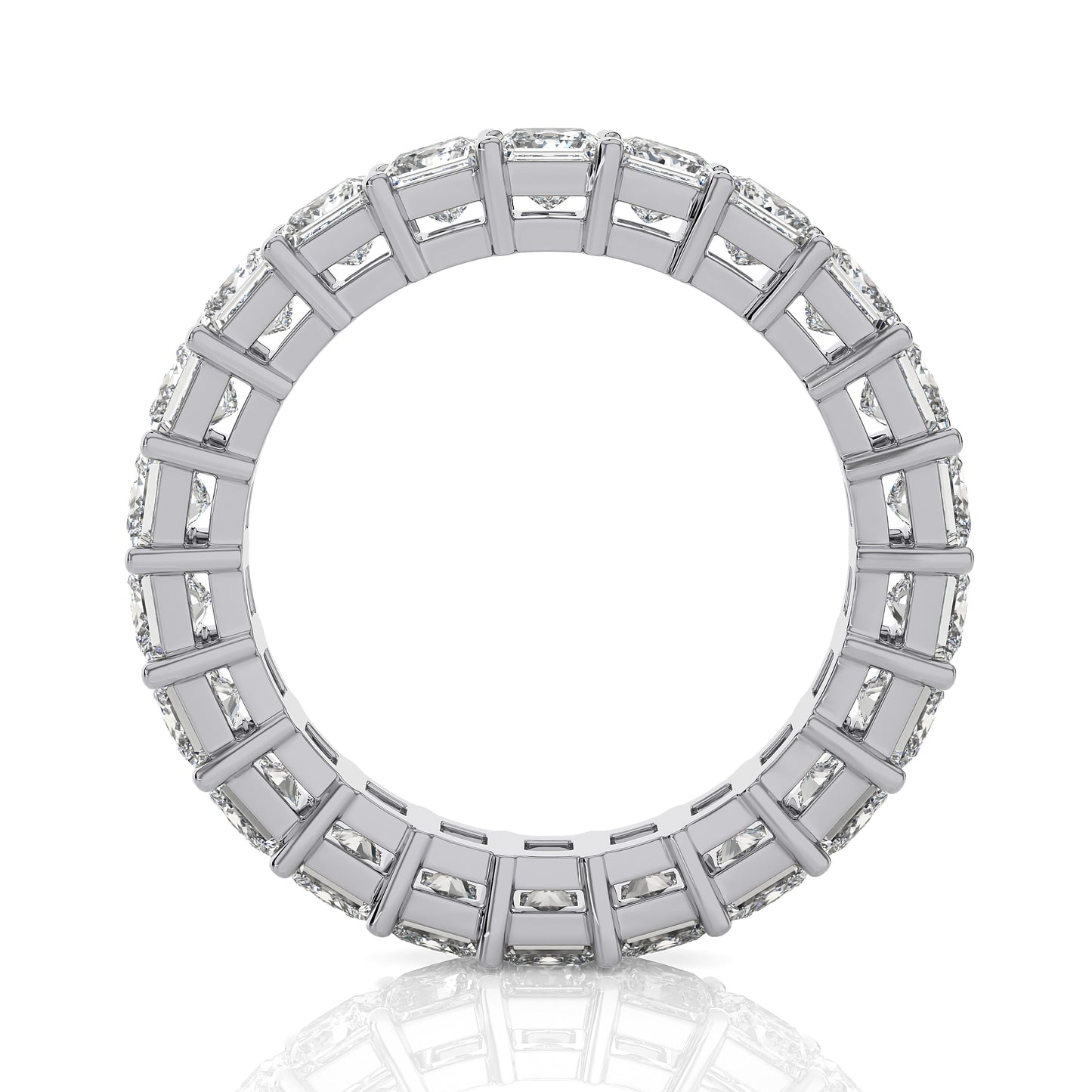 4.76 Ct Princess Eternity Band Engagement & Wedding Rings