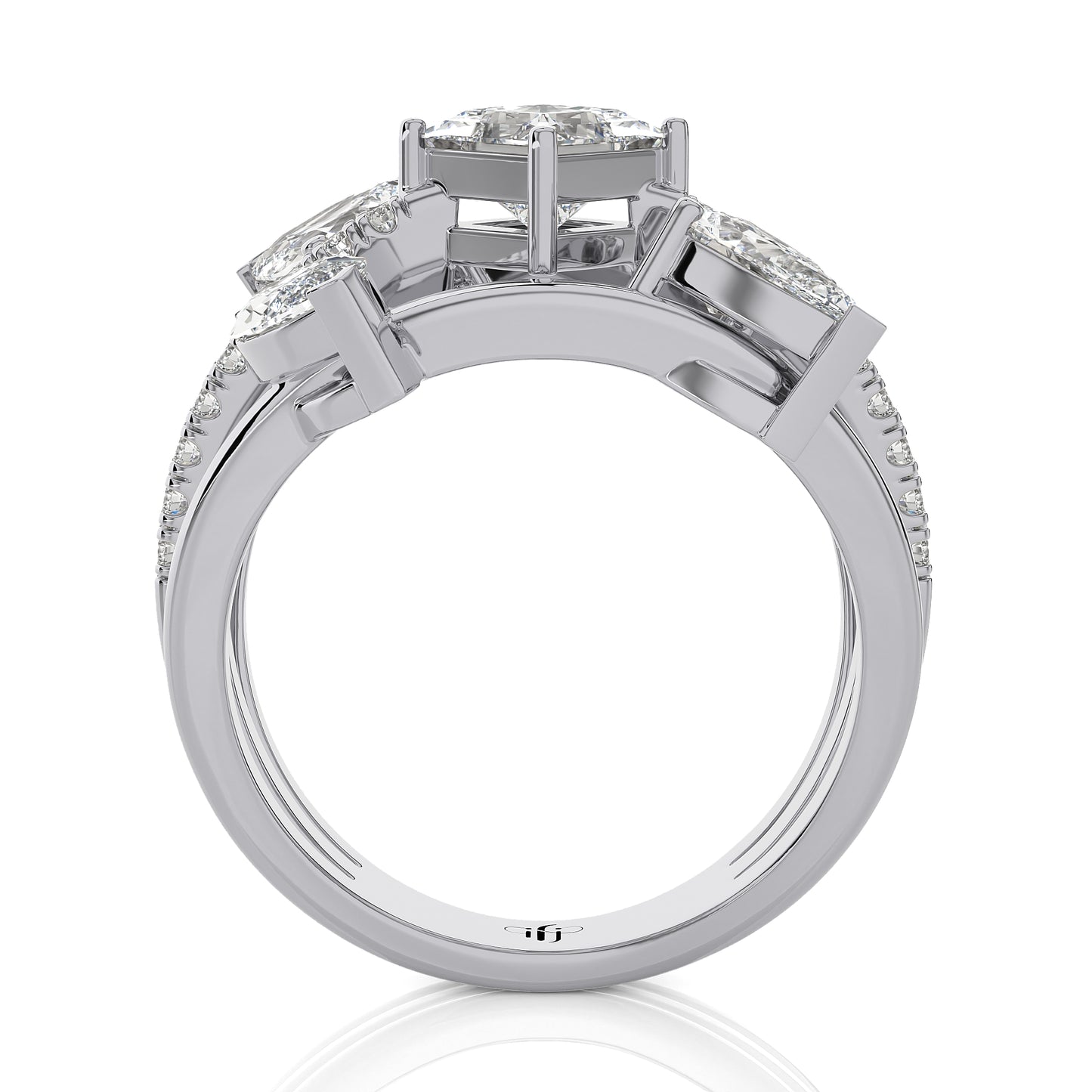 2.92 Ct Halo Engagement Ring & Wedding Ring