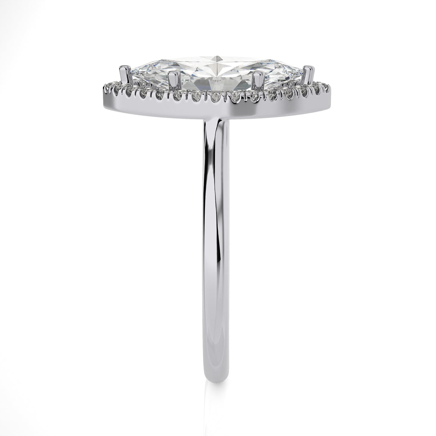 2.63 Ct Engagement Ring with Halo/Pave & Wedding Rings