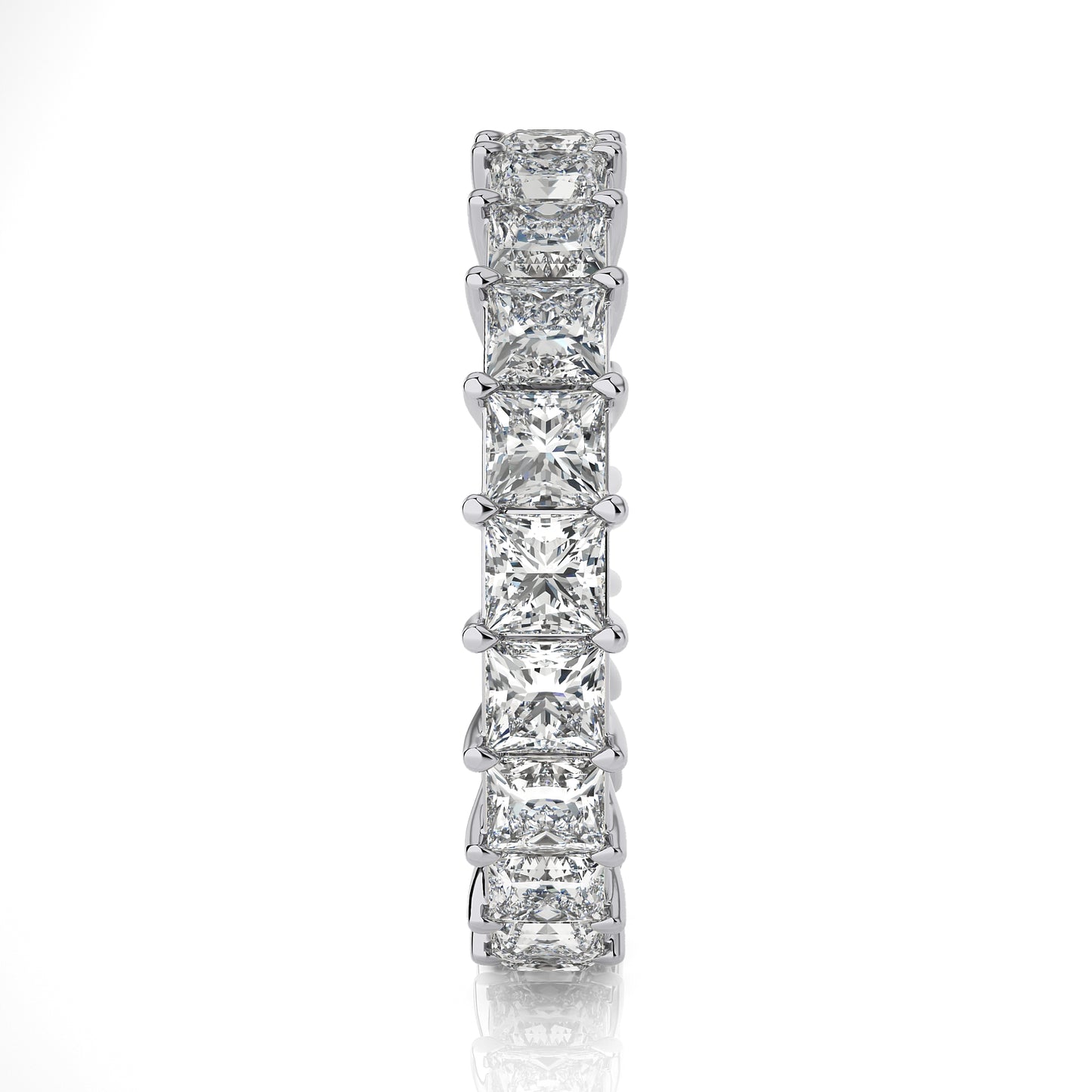 4.76 Ct Princess Eternity Band Engagement & Wedding Rings