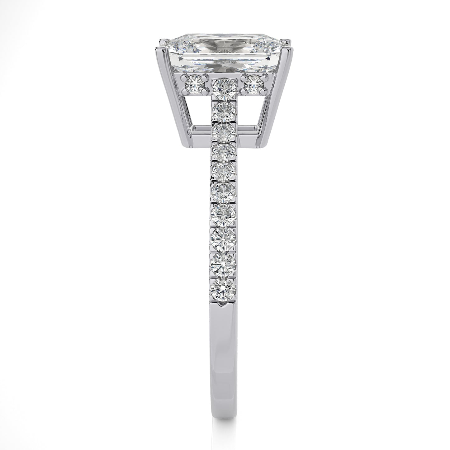 2.36 Ct Four-Prong Moissanite & Engagement & Wedding Rings