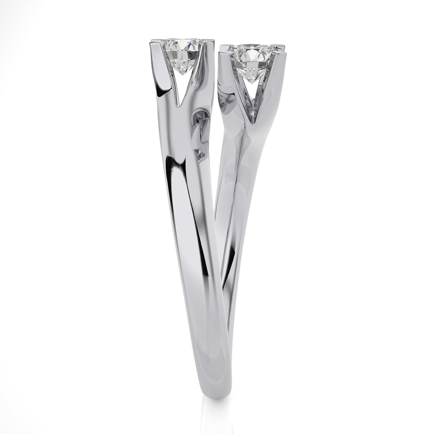 0.36 Ct Two Stones Fashion Ring Engagement & Wedding Rings