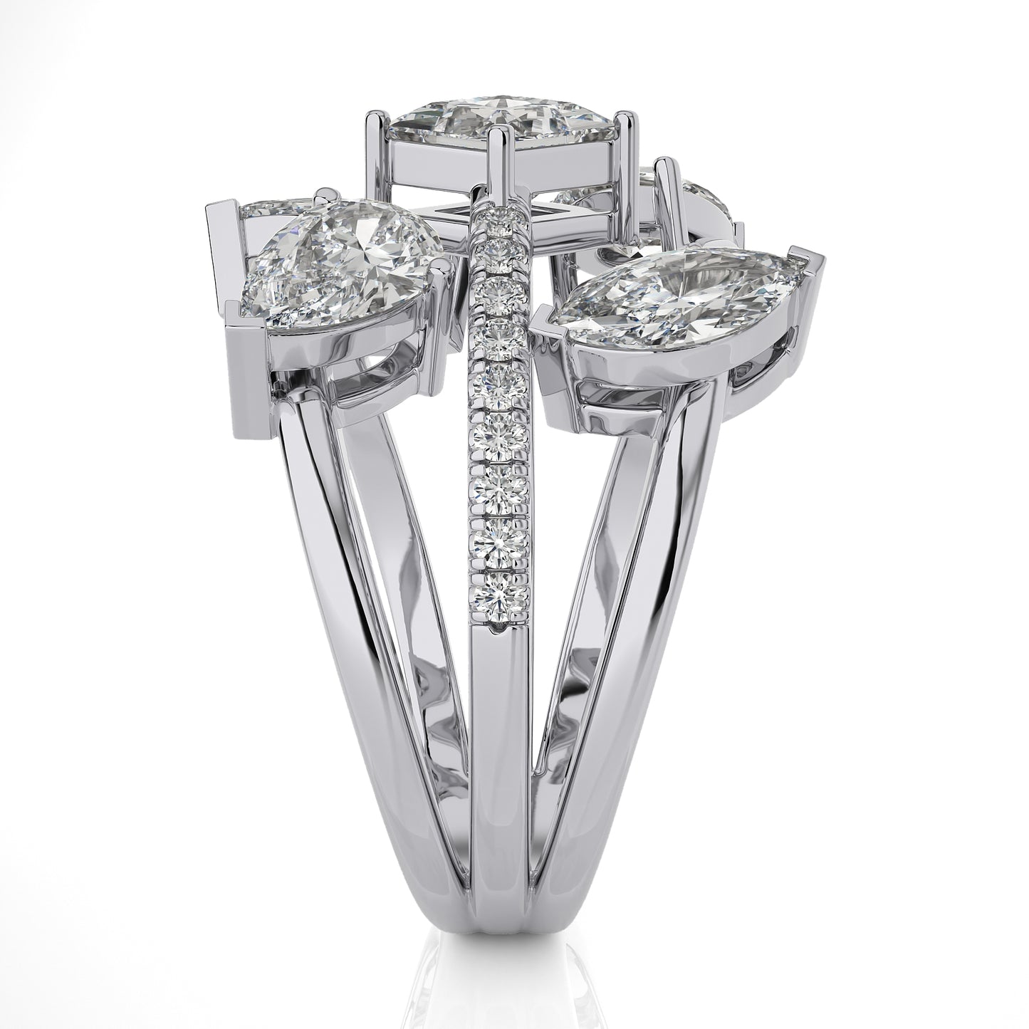 2.92 Ct Halo Engagement Ring & Wedding Ring