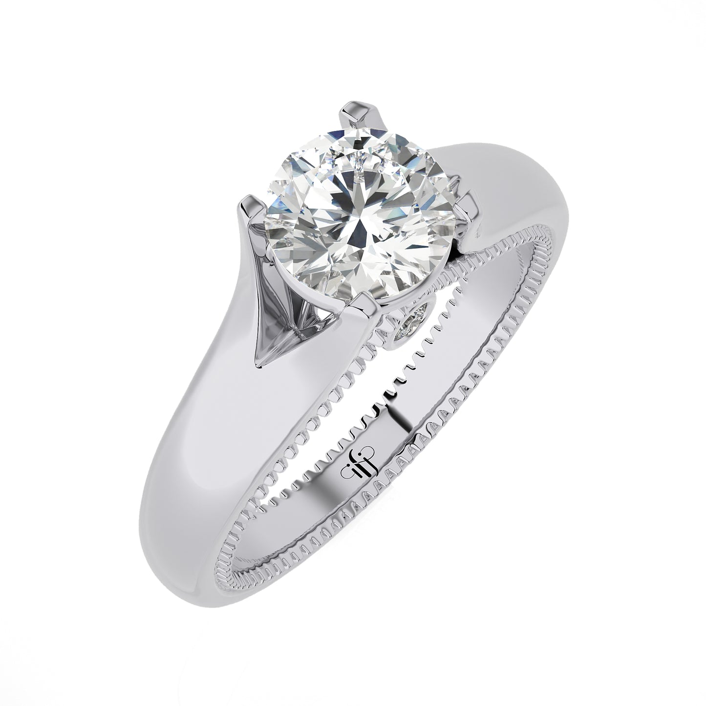 1.18 Ct Round Shape & Engagement & Wedding Rings