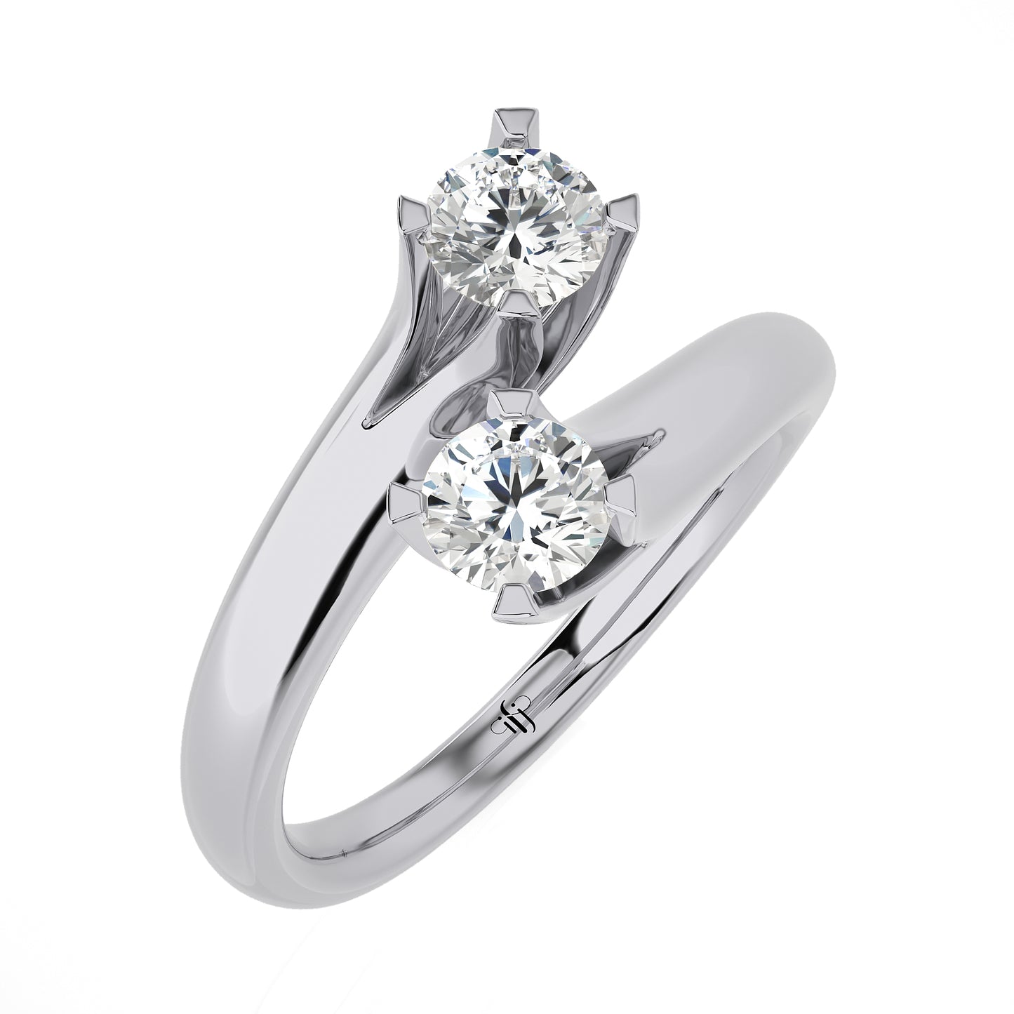 0.36 Ct Two Stones Fashion Ring Engagement & Wedding Rings