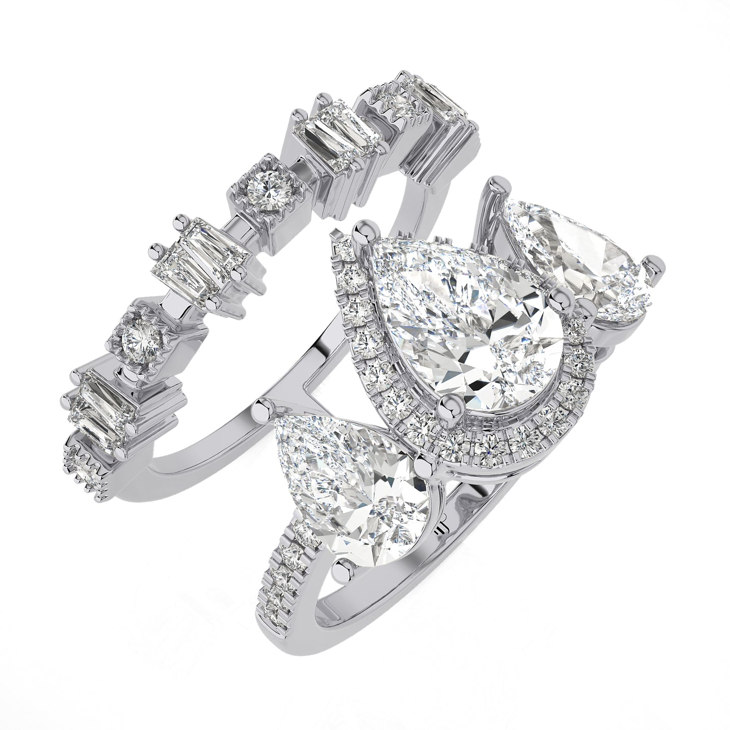 2.85 Ct Bridal Sets (Engagement Ring + Matching Band) & Wedding Rings