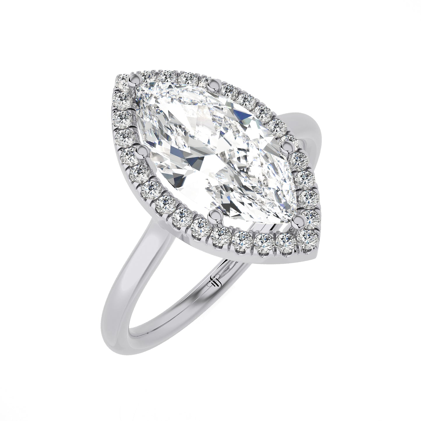 2.63 Ct Engagement Ring with Halo/Pave & Wedding Rings
