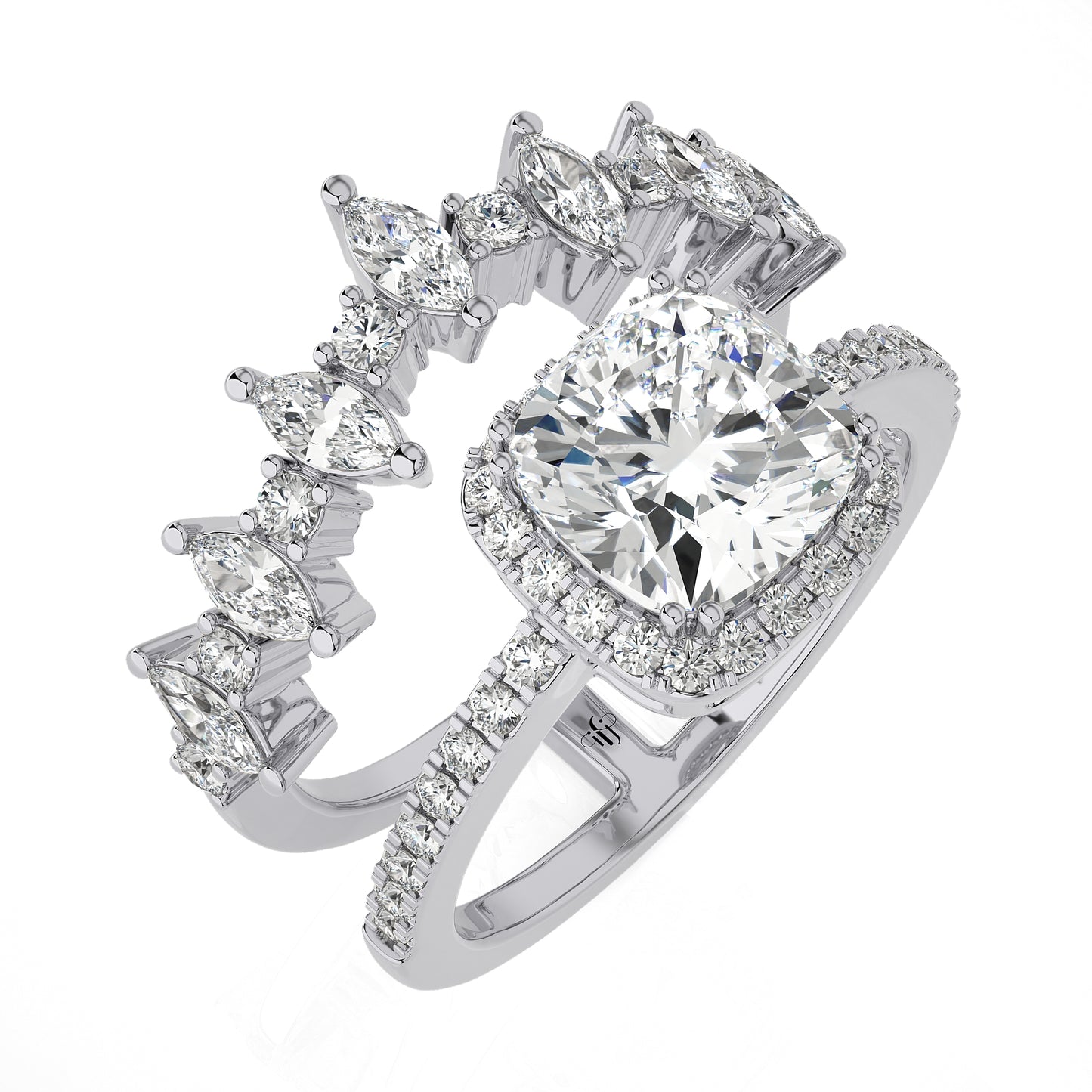 2.27 Ct Bridal Sets (Engagement Ring + Matching Band)& Wedding Rings