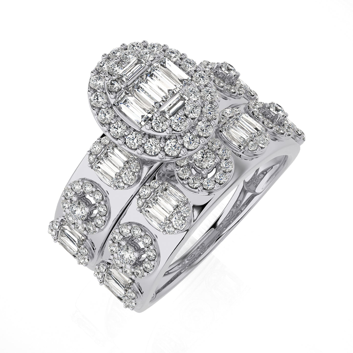 2.28 Ct Bridal Set Engagement Ring & Wedding Ring