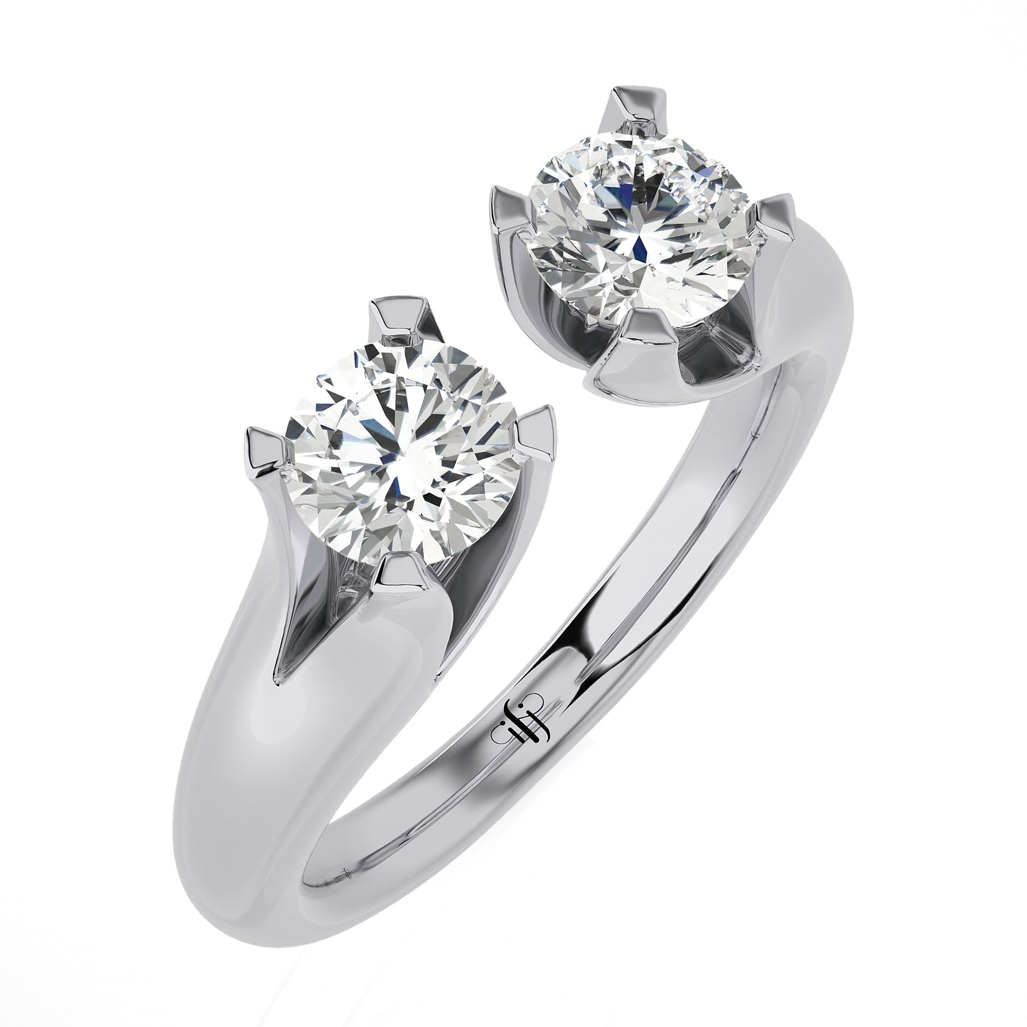 0.62 Ct Two Stones Fashion Ring Engagement & Wedding Rings