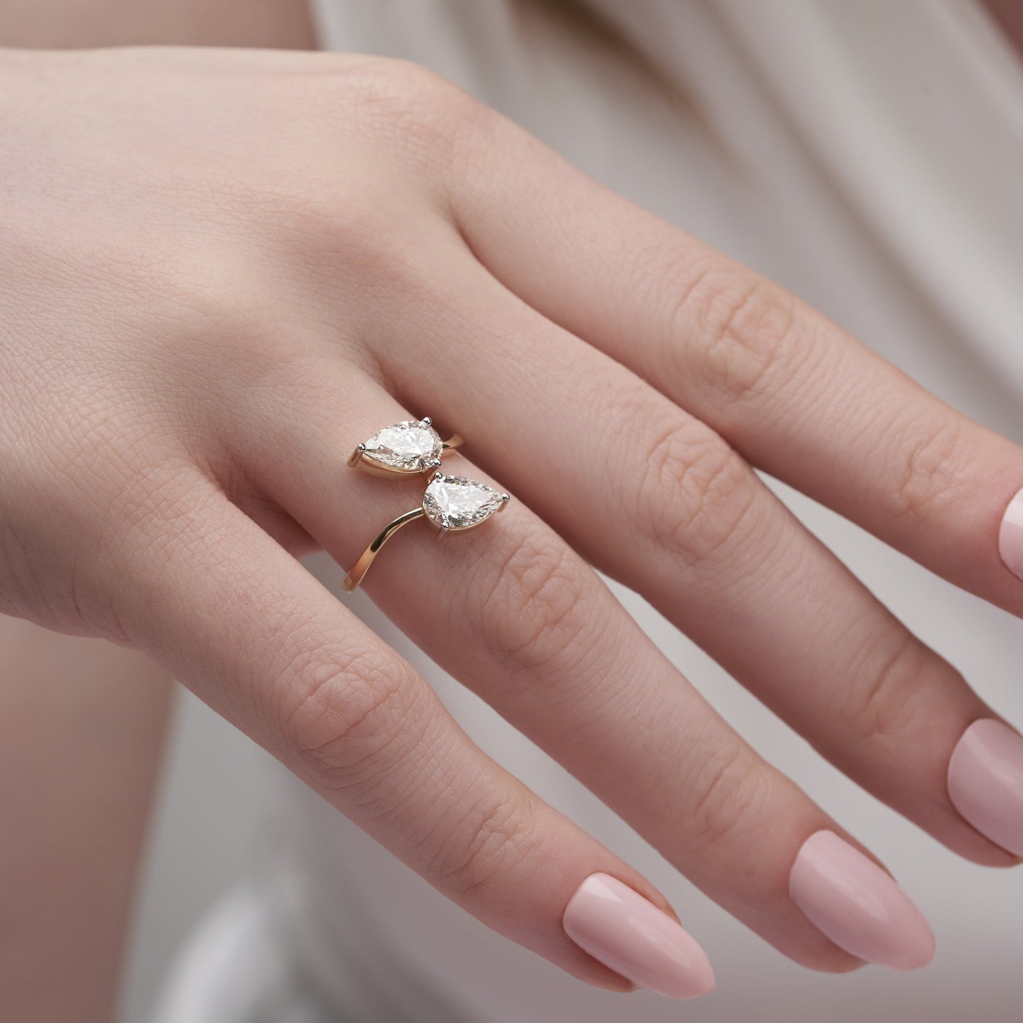 2.14 Ct Pear Duo Twist Engagement Ring For Love One | Best Gift For Her