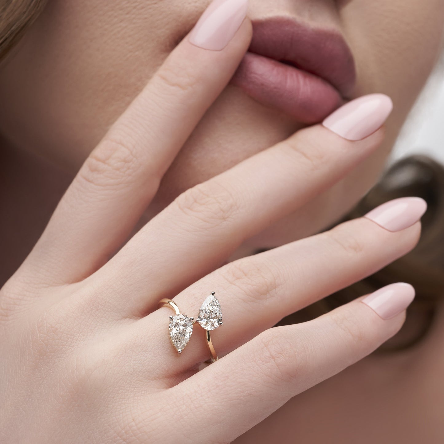 2.14 Ct Pear Duo Twist Engagement Ring For Love One | Best Gift For Her