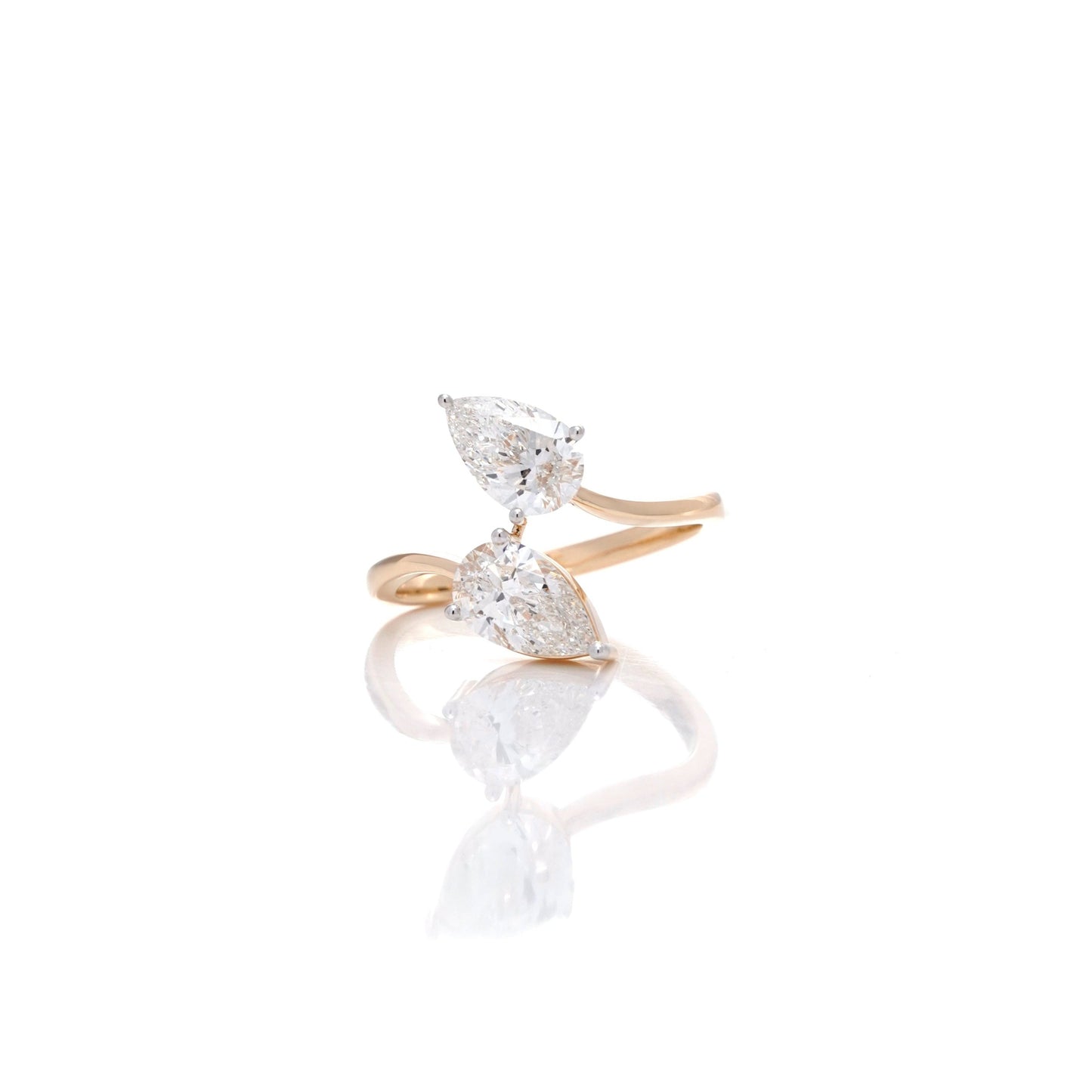 2.14 Ct Pear Duo Twist Engagement Ring For Love One | Best Gift For Her