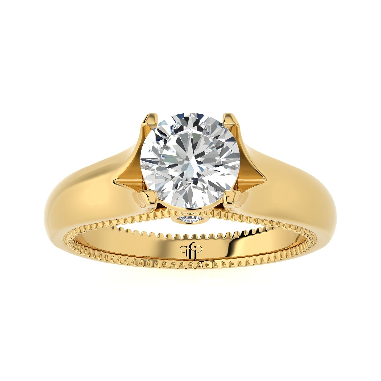 1.18 Ct Round Shape & Engagement & Wedding Rings