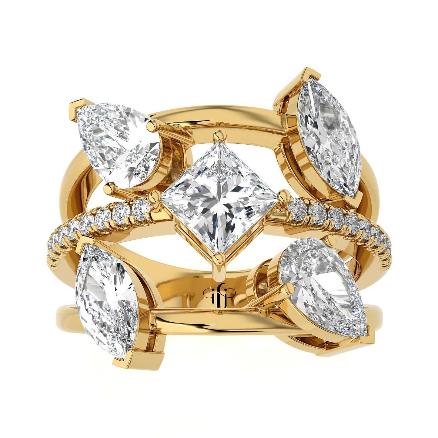 2.92 Ct Halo Engagement Ring & Wedding Ring