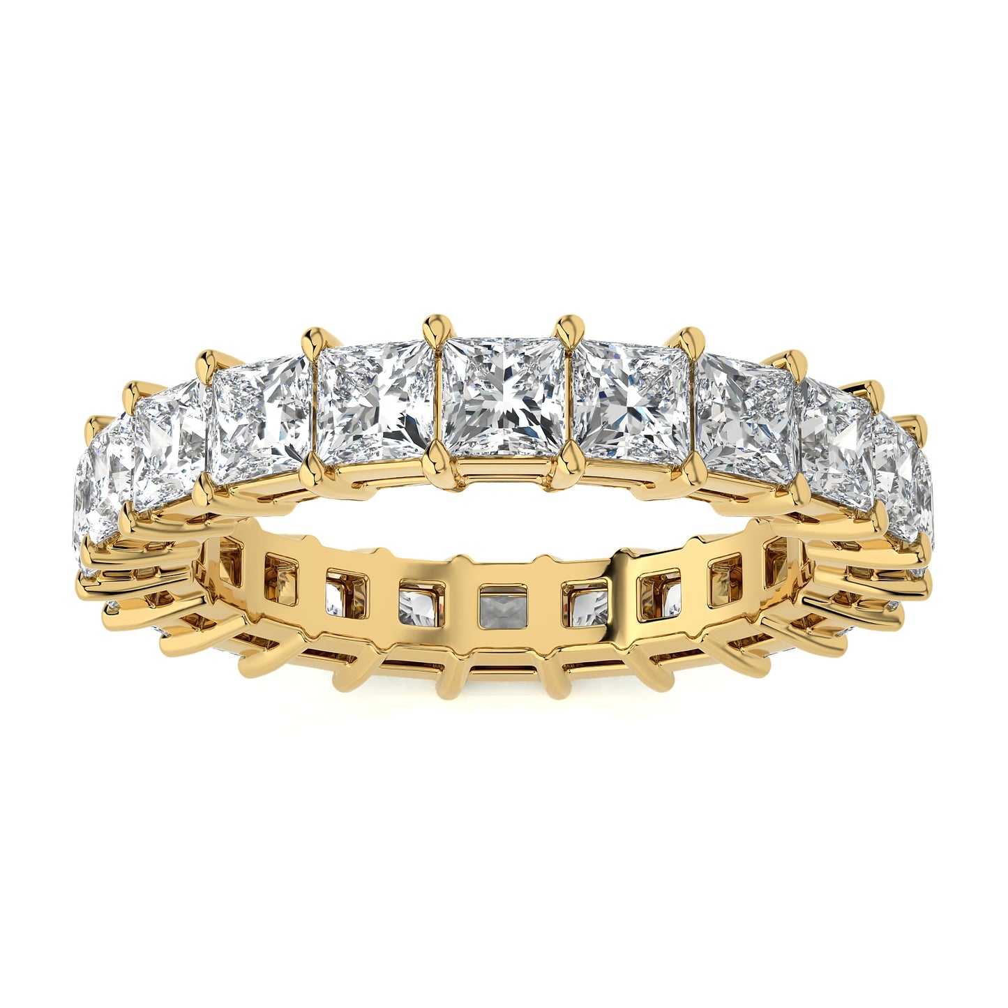 4.76 Ct Princess Eternity Band Engagement & Wedding Rings