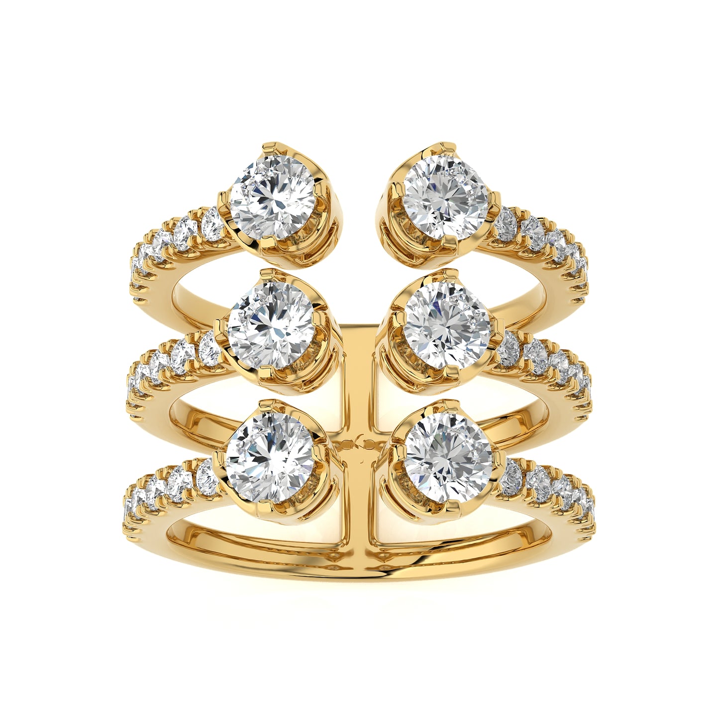 3.50 Ct Engagement Ring with Halo/Pave & Wedding Rings