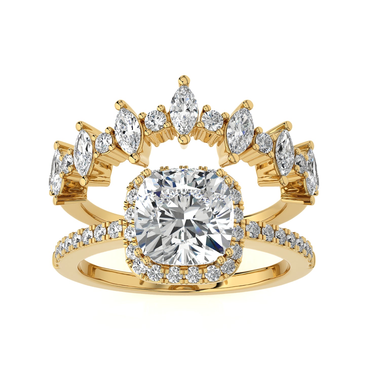 2.27 Ct Bridal Sets (Engagement Ring + Matching Band)& Wedding Rings