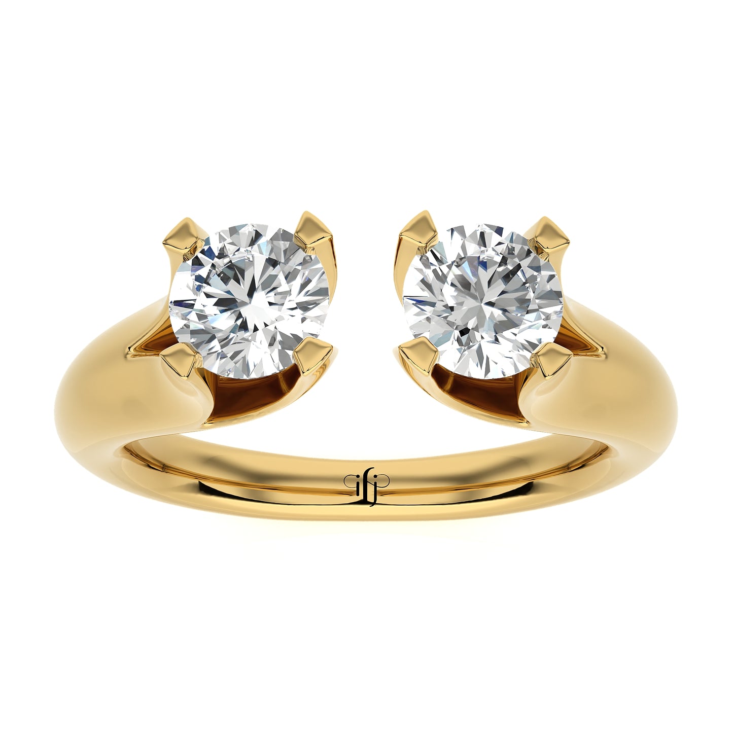 0.62 Ct Two Stones Fashion Ring Engagement & Wedding Rings