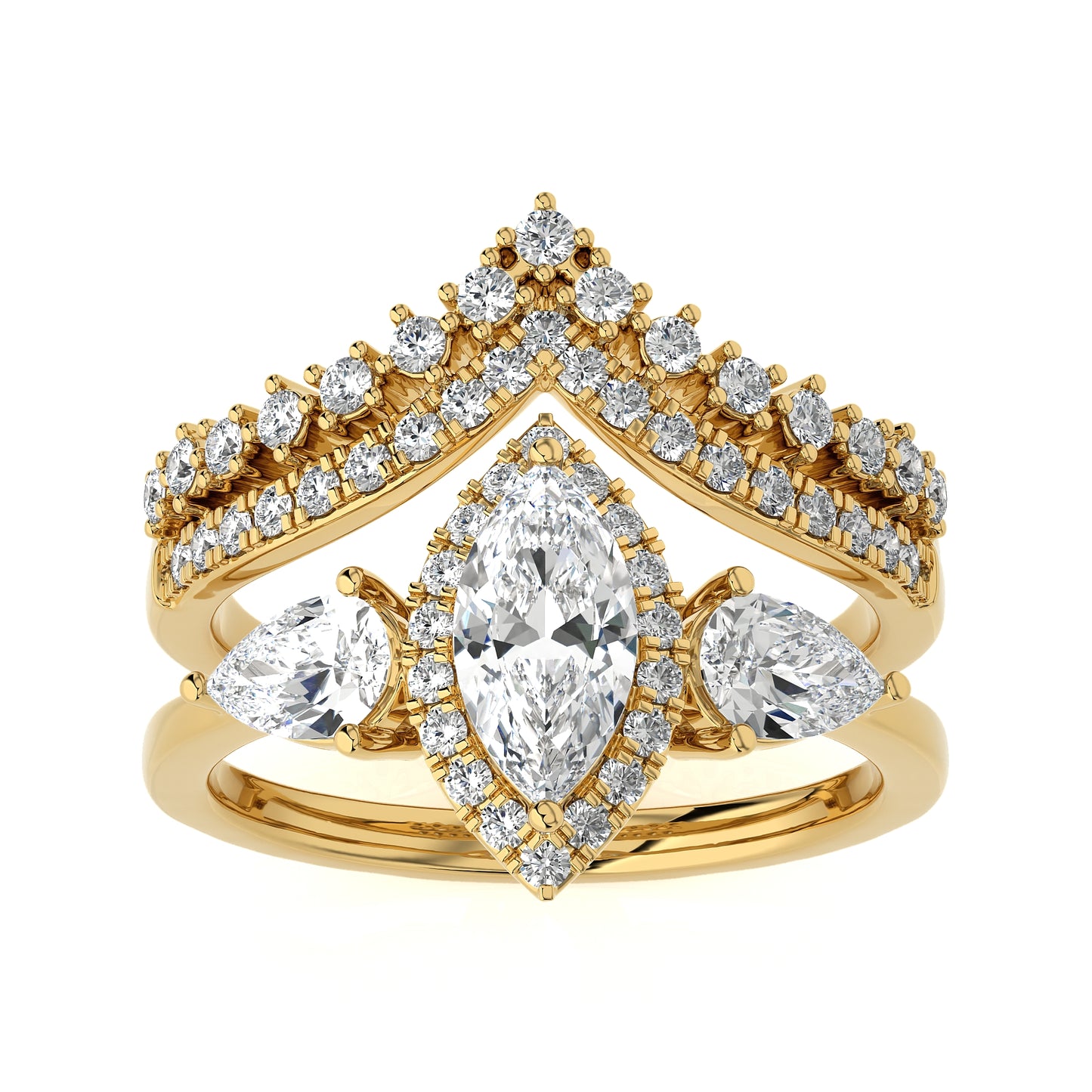 1.43 Ct Bridal Sets (Engagement Ring + Matching Band) & Wedding Rings