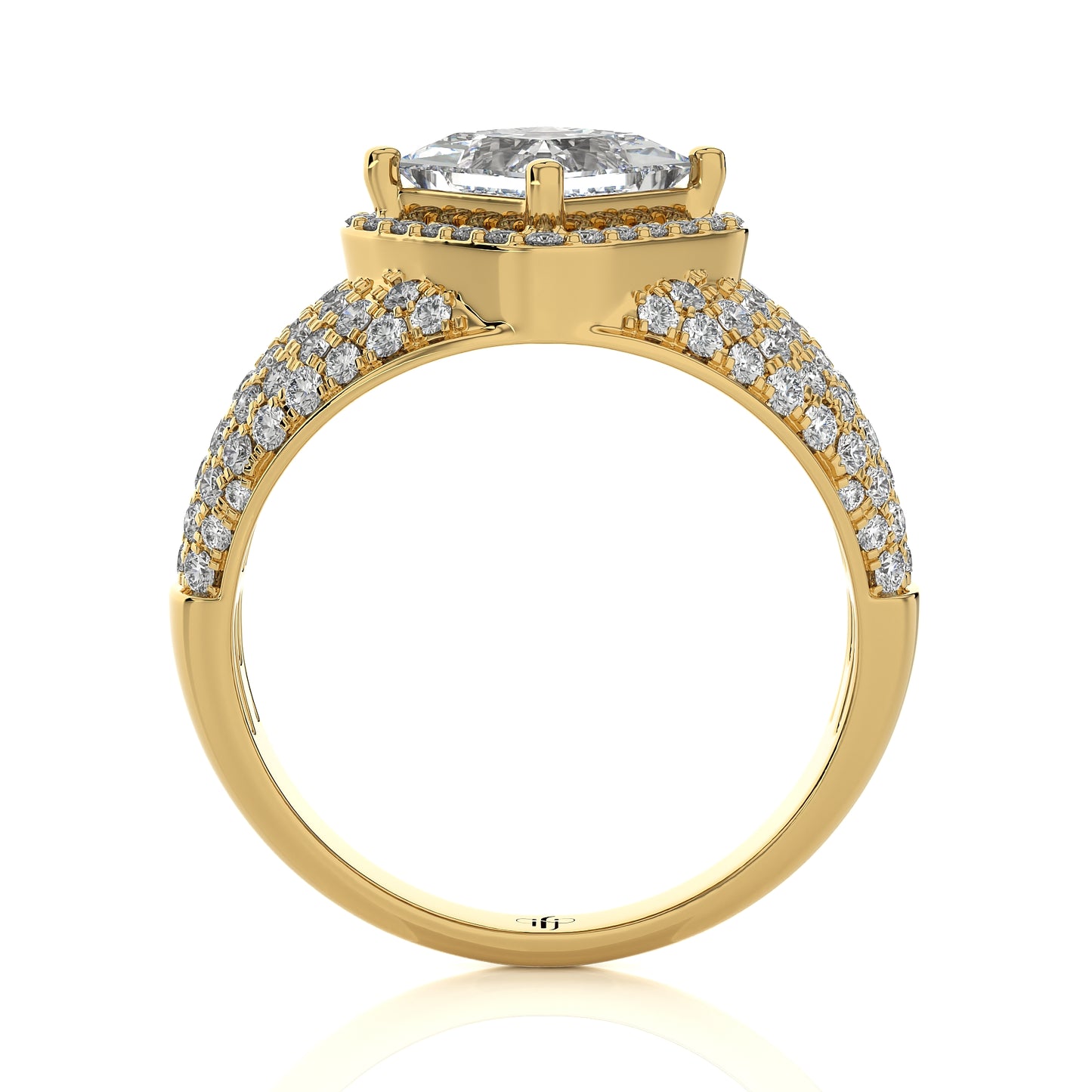 2.66Ct Halo/Pave Engagement Ring & Wedding Ring