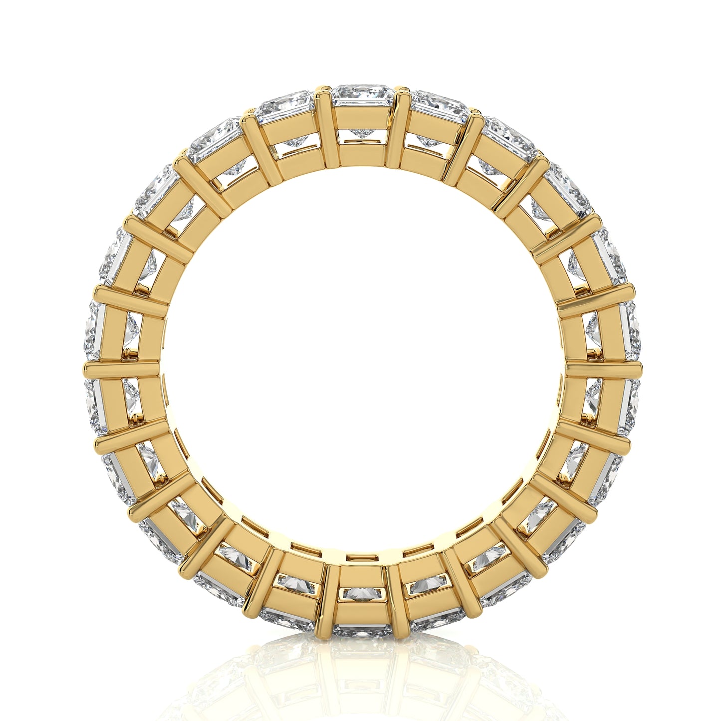 4.76 Ct Princess Eternity Band Engagement & Wedding Rings