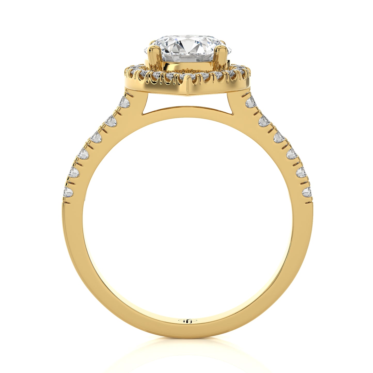 2.63 Ct Engagement Ring with Halo/Pave & Wedding Rings