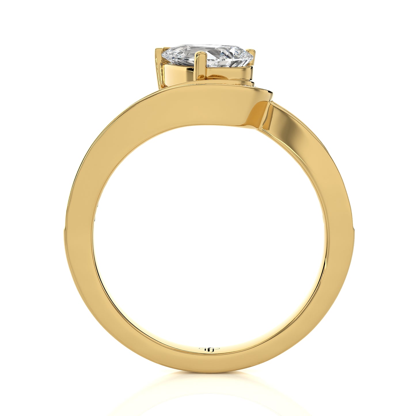 1.22 Ct Wave Harmony Pear Diamond Engagement Ring & Wedding Ring