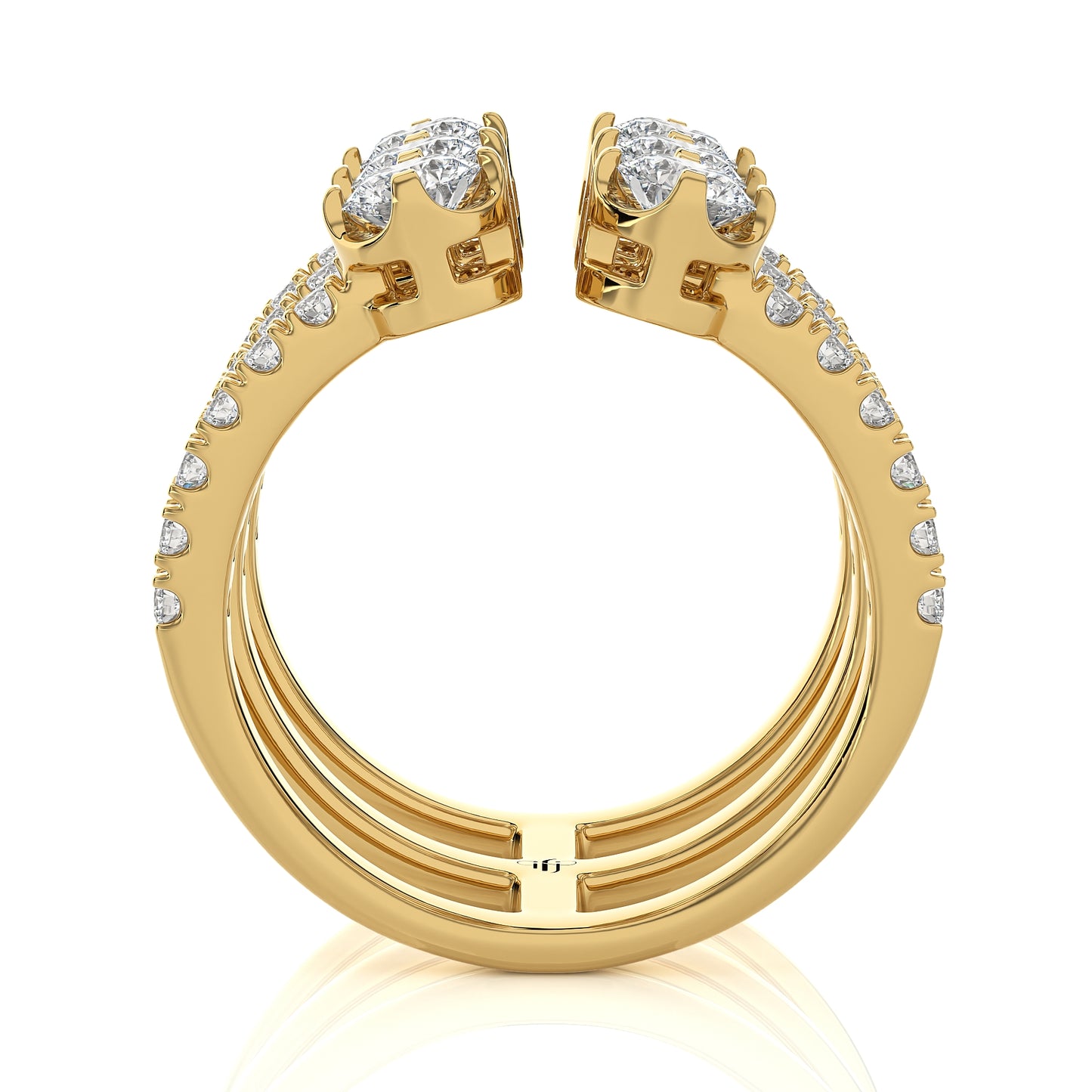3.50 Ct Engagement Ring with Halo/Pave & Wedding Rings