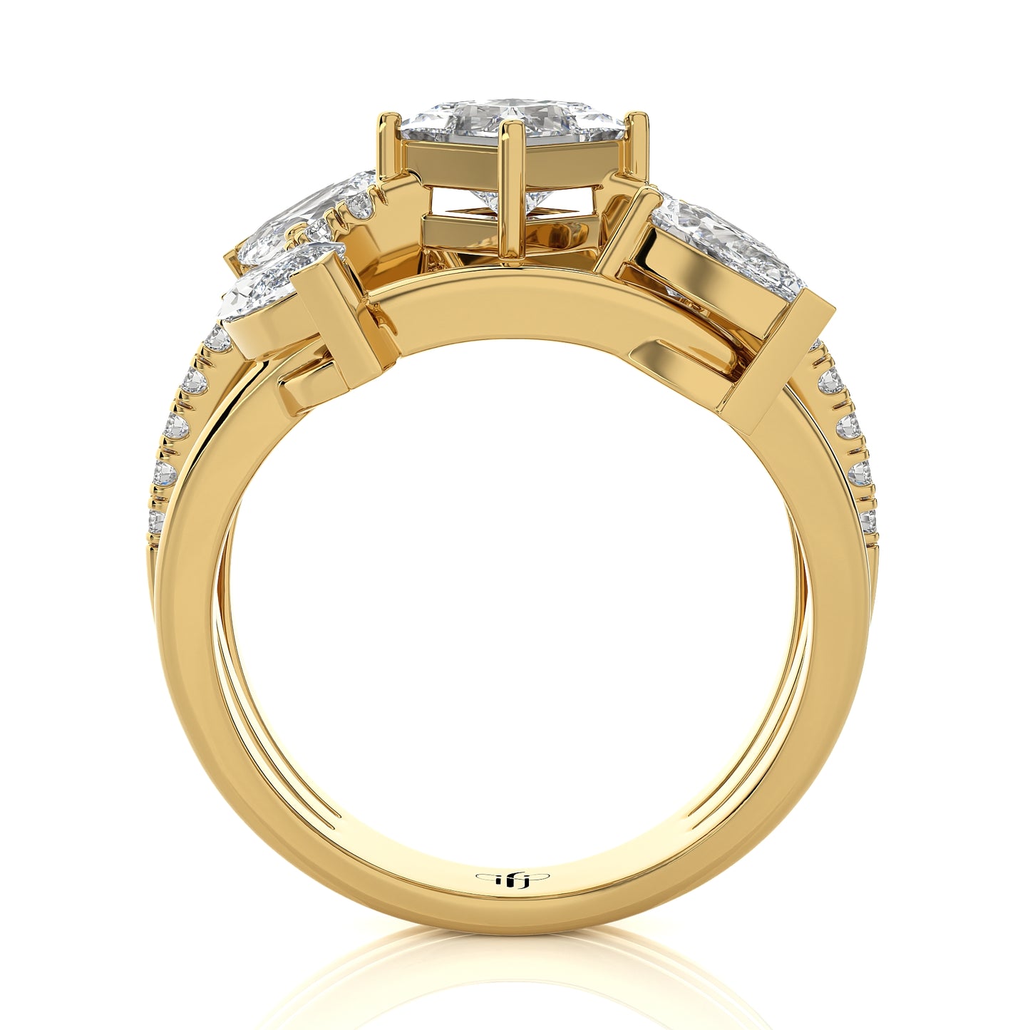 2.92 Ct Halo Engagement Ring & Wedding Ring