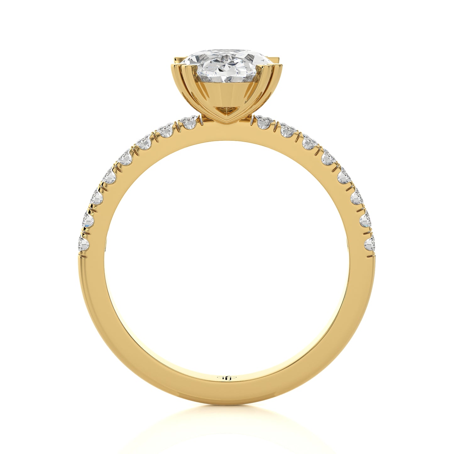 1.85 Ct Oval Diamond Center And Pave Diamonds Engagement Ring & Wedding Ring