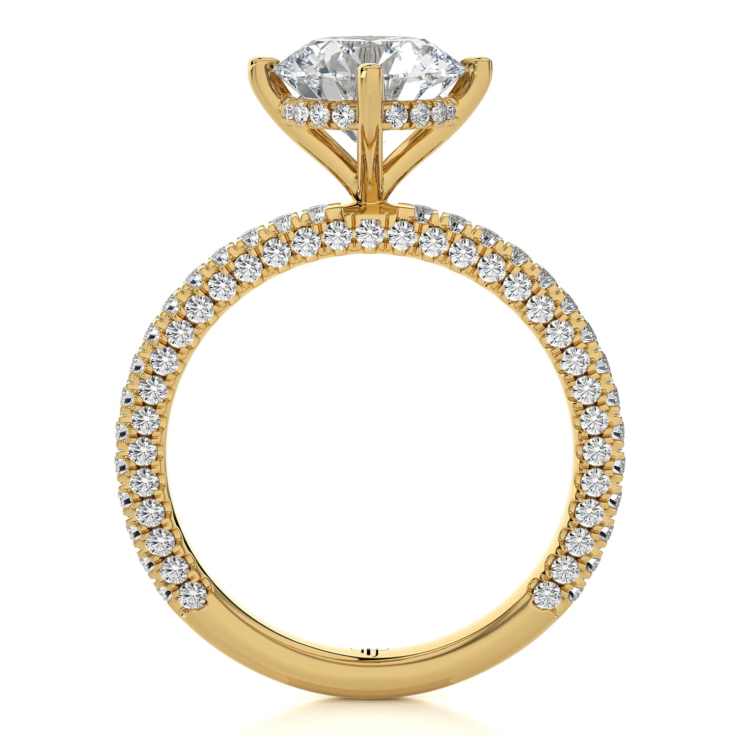 2.14 Ct Round Engagement Ring with Halo/Pave & Wedding Ring