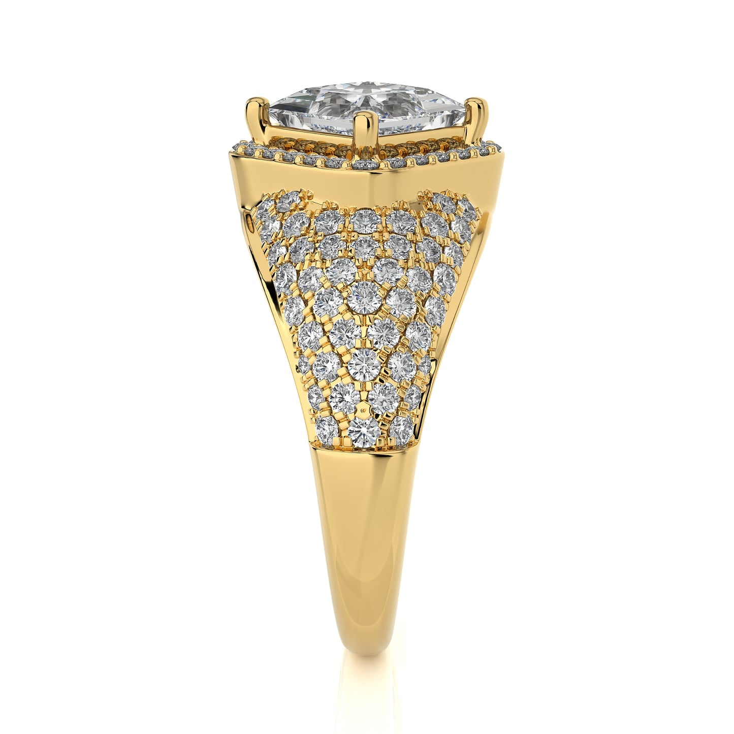 2.66Ct Halo/Pave Engagement Ring & Wedding Ring