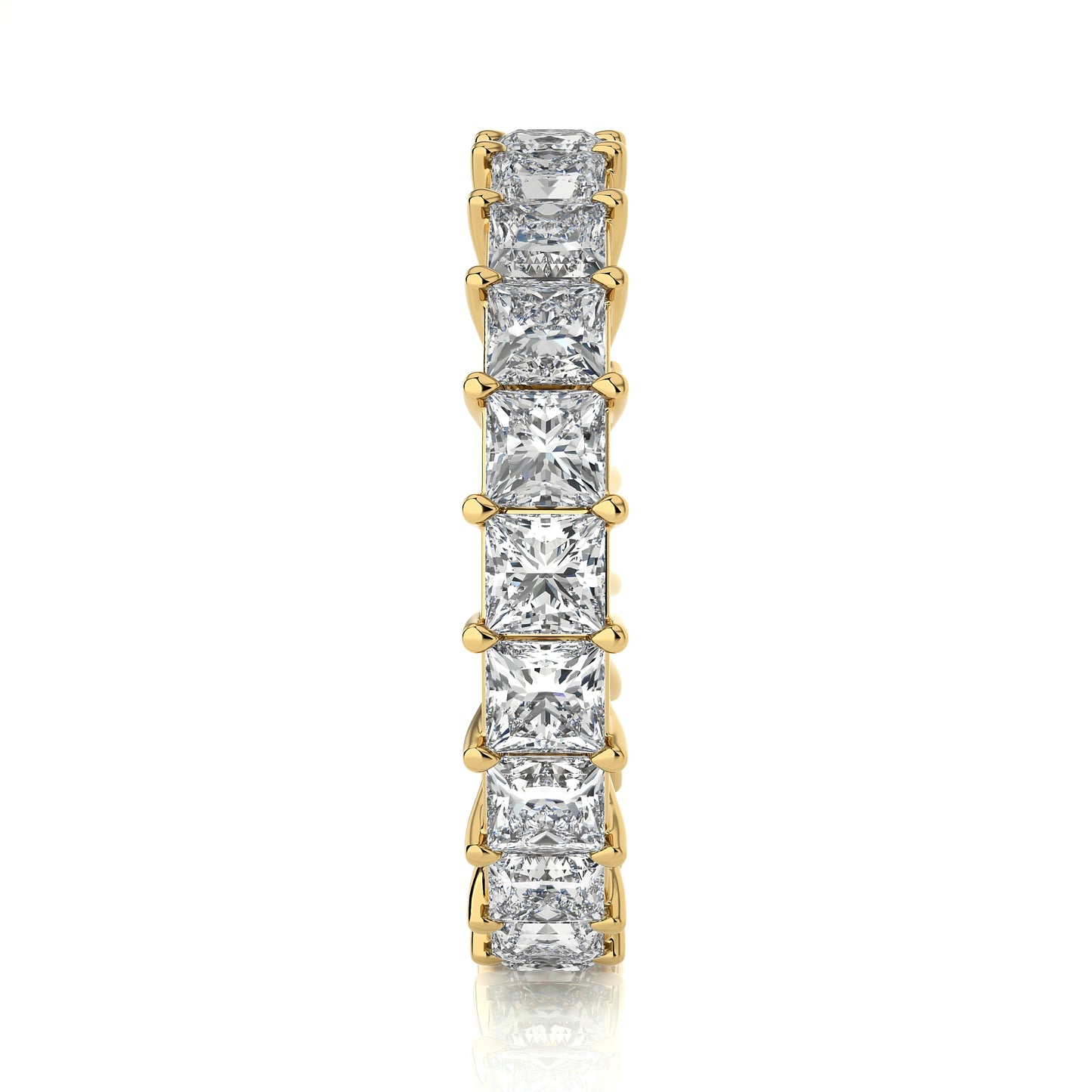 4.76 Ct Princess Eternity Band Engagement & Wedding Rings