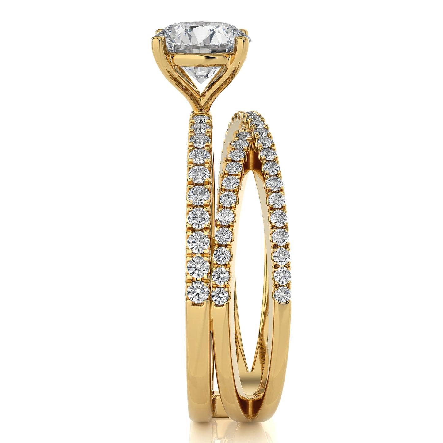 1.59 Ct Engagement Halo/Pave & Wedding Rings