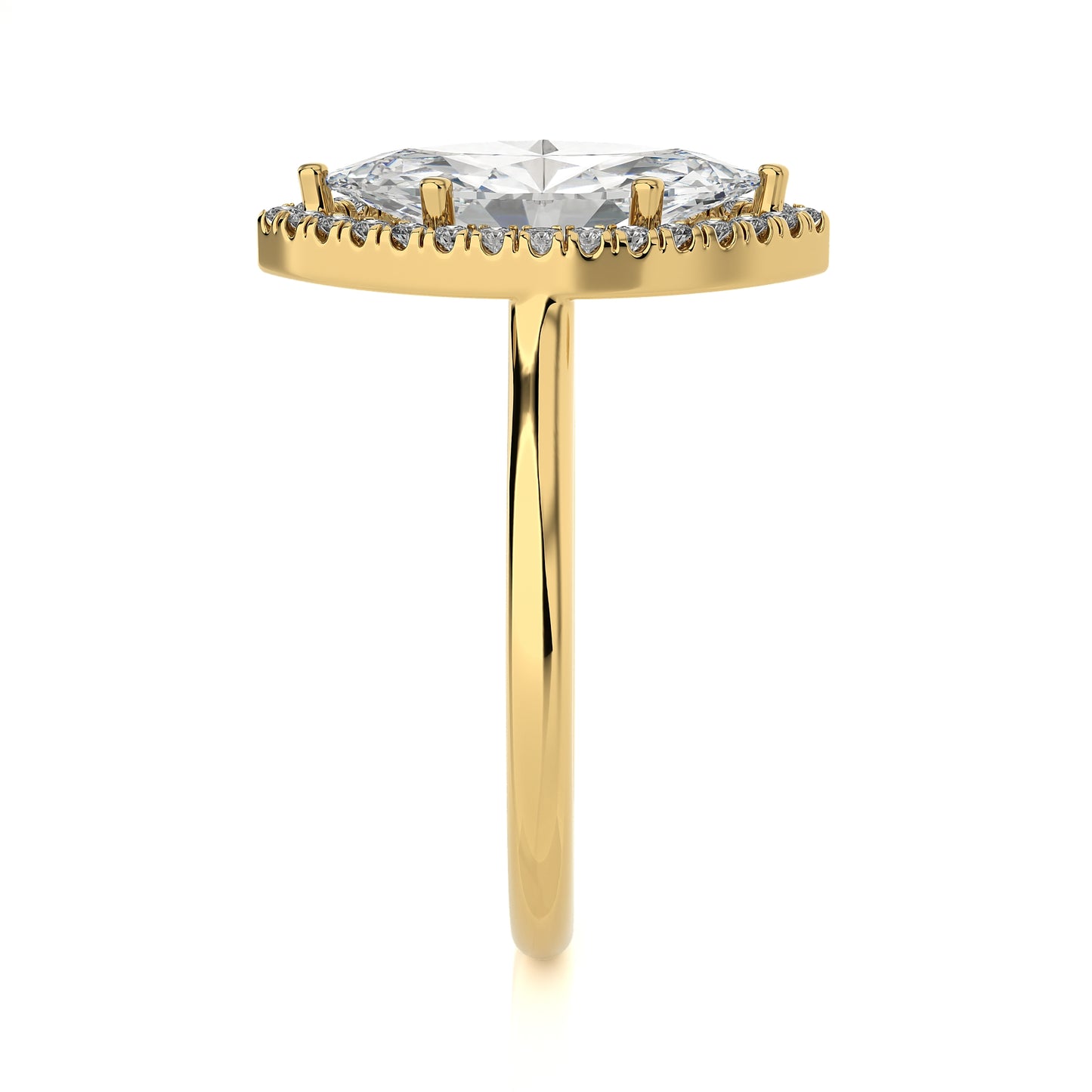 2.63 Ct Engagement Ring with Halo/Pave & Wedding Rings