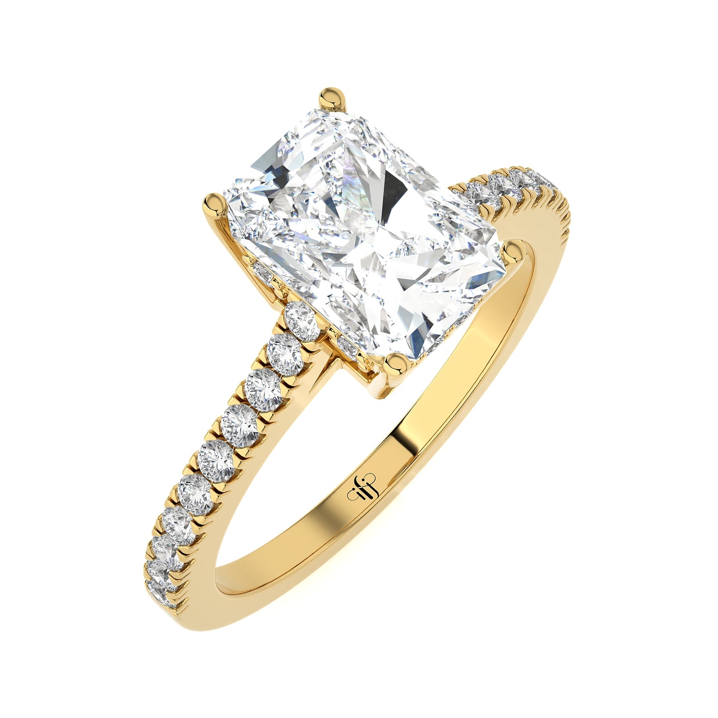 2.36 Ct Four-Prong Moissanite & Engagement & Wedding Rings
