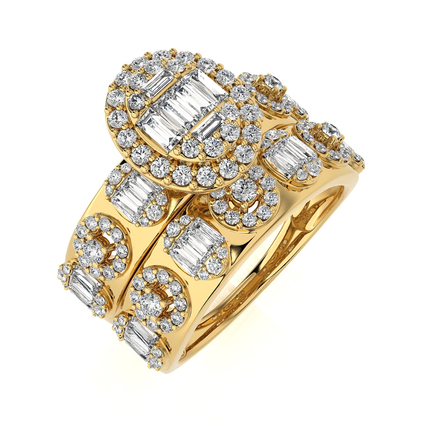 2.28 Ct Bridal Set Engagement Ring & Wedding Ring