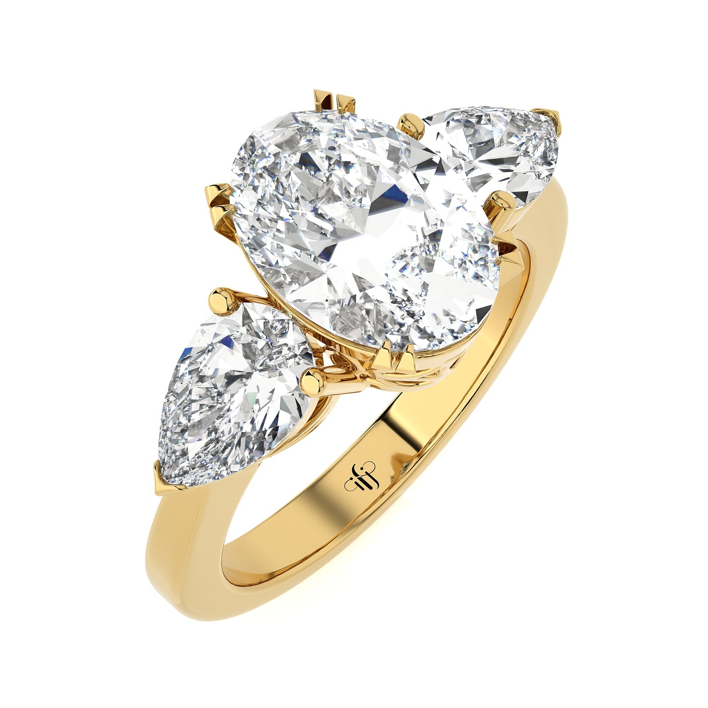 2.78 Ct Three Stone Ring Engagement & Wedding Rings