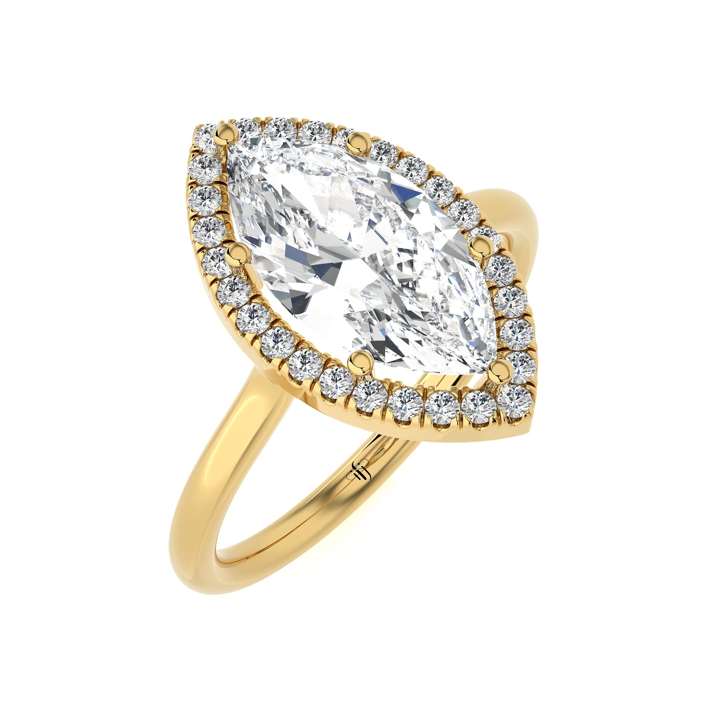 2.63 Ct Engagement Ring with Halo/Pave & Wedding Rings