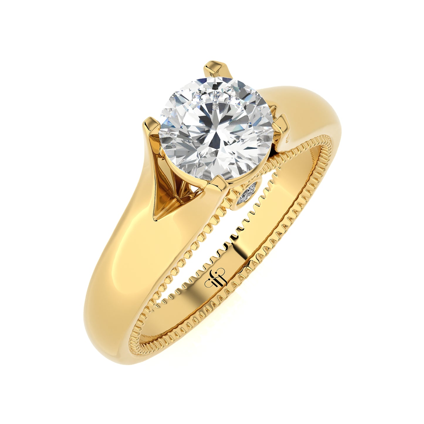 1.18 Ct Round Shape & Engagement & Wedding Rings