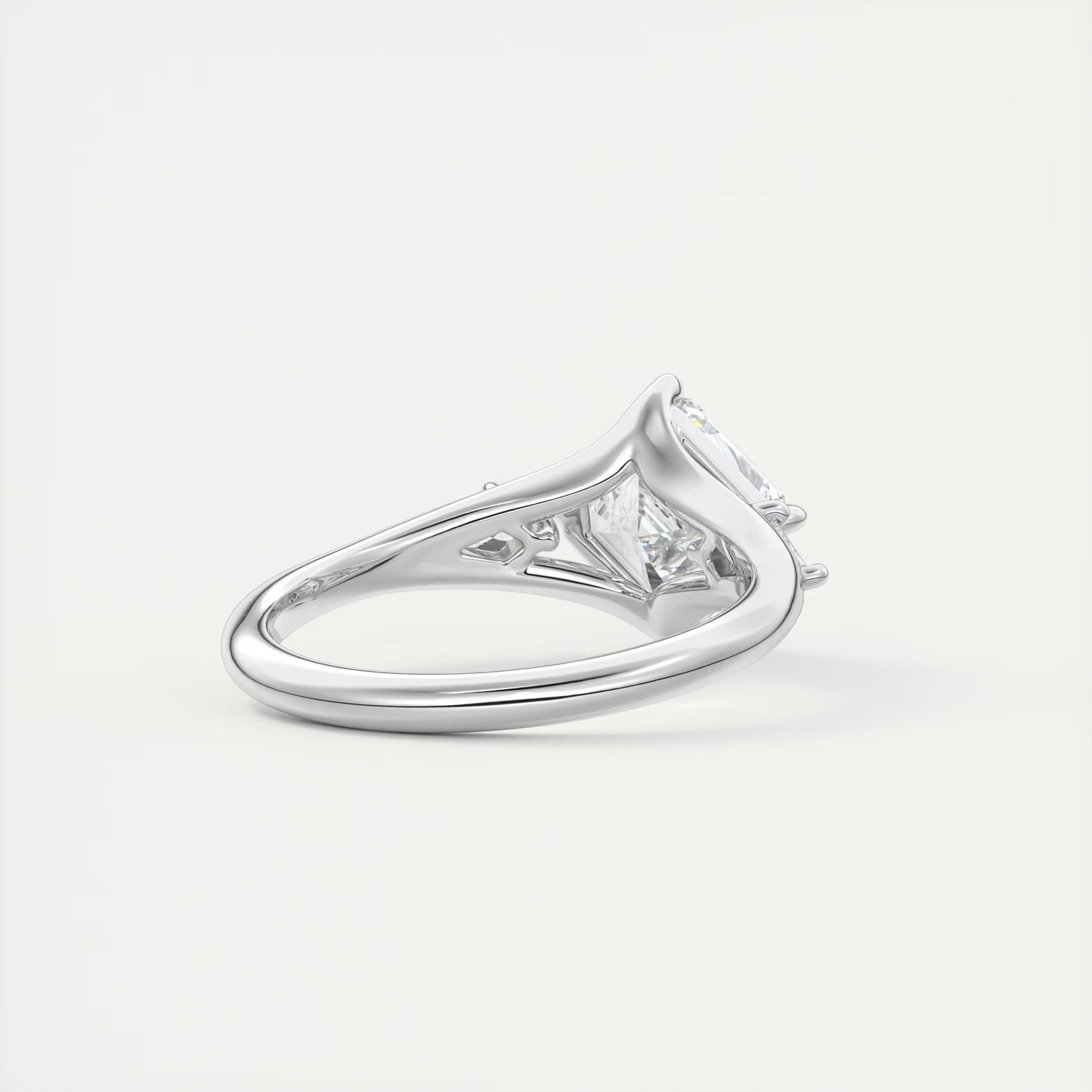 3.00 Ct The Symphony Asscher & Kites Split Shank Three Stone Engagement Rings