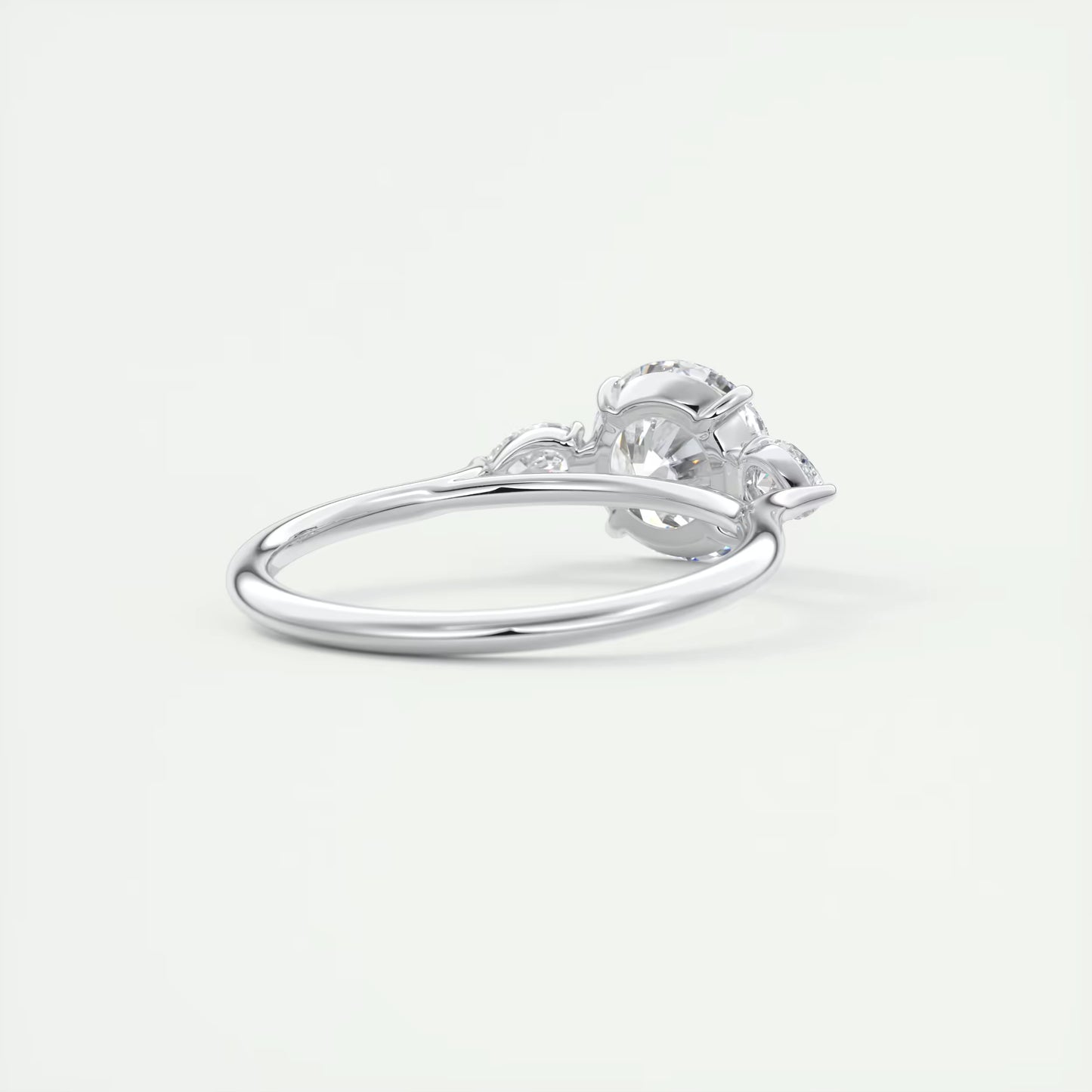 6-7 GM Round Solitaire Ring Side Stone Three Stone Diamond Engagement Rings